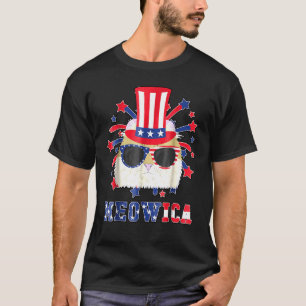Camiseta Meowica American Curl Cat 4 De Julio