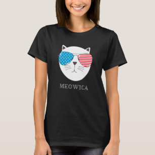 Camiseta Meowica Cat 4 De Julio Merica Hombres Mujeres Esta