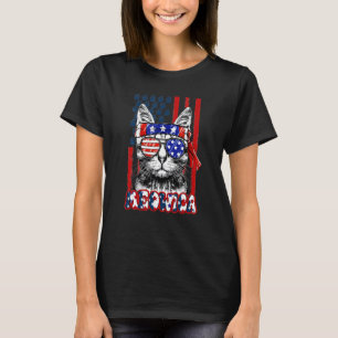 Camiseta Meowica Cat 4 De Julio Merica Hombres Mujeres Esta