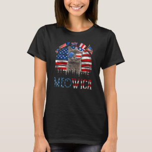 Camiseta Meowica Cat Cuarto 4 De Julio Patriótico Eeuu Amer