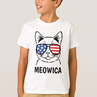Camiseta Meowica embroma la camisa, gato divertido,