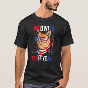 Camiseta Meowica Fluff Yeah American Patriotic Cat 4 de jul