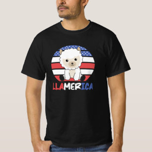 Camiseta Meowica Funny Cat 4 De Julio Bandera Estadounidens