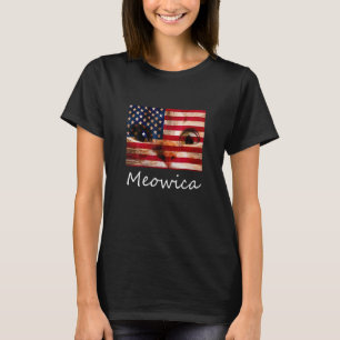 Camiseta Meowica Gato 4 De Julio De América Bandera De Usa