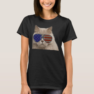 Camiseta Meowica Gato Bandera Americana 4 De Julio Merica U