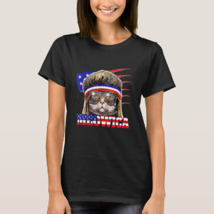 Camiseta Meowica Gato Mullet Bandera Americana Patriótica 4