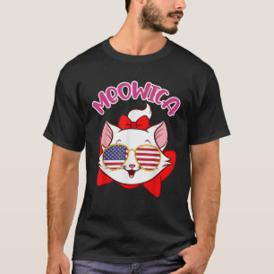 Camiseta Meowica lindo gato cristal de sol Estados Unidos P