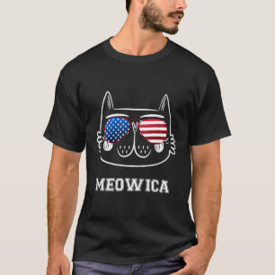 Camiseta Meowica Patriótica 4 De Julio Para Hombres Famosos