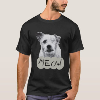 Camiseta Meowing black and white one eyed dog