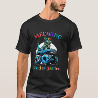 Camiseta Meowing In Kindergarten Funny Dinosaur Monster T