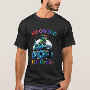 Camiseta Meowing to 4º Grado Dinosaur Funny Back to Scho