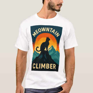 Camiseta Meowntain Climber Cat T-Shirt - Retro Adventure