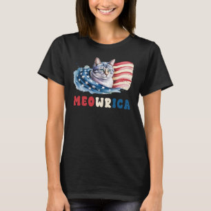 Camiseta Meowrica, 4 de julio gato