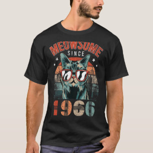 Camiseta Meowsome from 1966 Birth Year 1966 Cat Birthday R