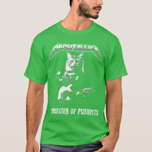 Camiseta Meowtallica Maestro de Títeres Divertida Música Ro