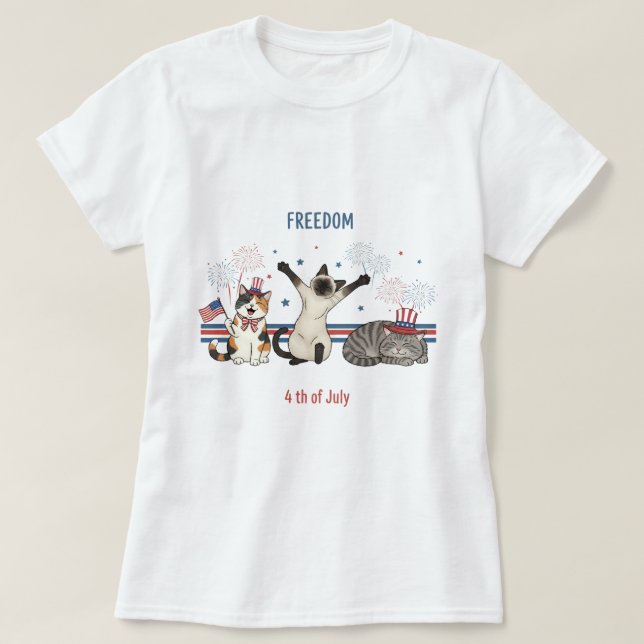 Camiseta Meowtions independientes - Gracioso gato del 4 de  (Diseño del anverso)