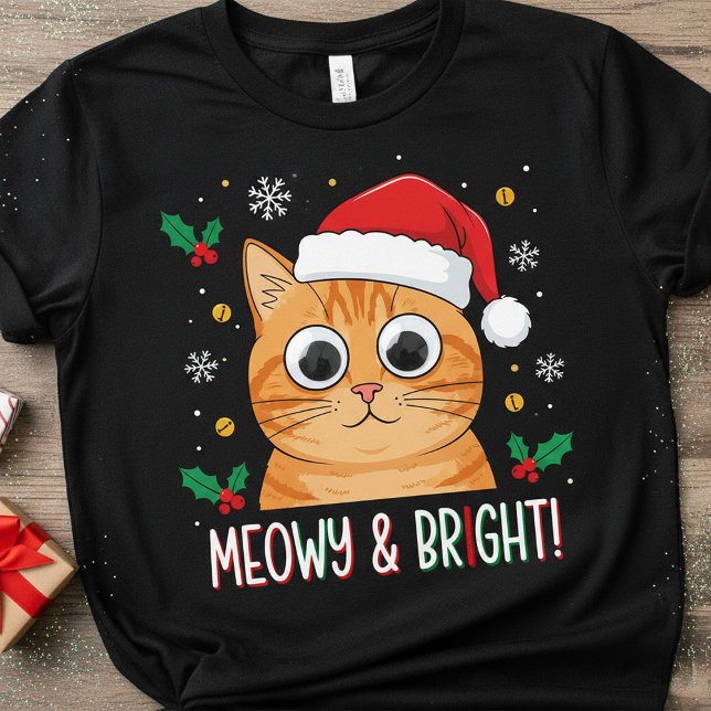 Camiseta Meowy & Bright Christmas V-Cat – Funny Santa Cat  (Subido por el creador)