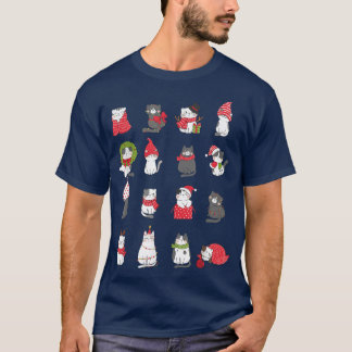 Camiseta Meowy Cat Christmas Cute Santa Cats lovers