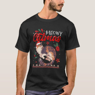 Camiseta Meowy Catmas Calico Cat Navidades