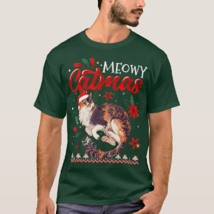 Camiseta Meowy Catmas Calico Cat Navidades gigapixelstandar