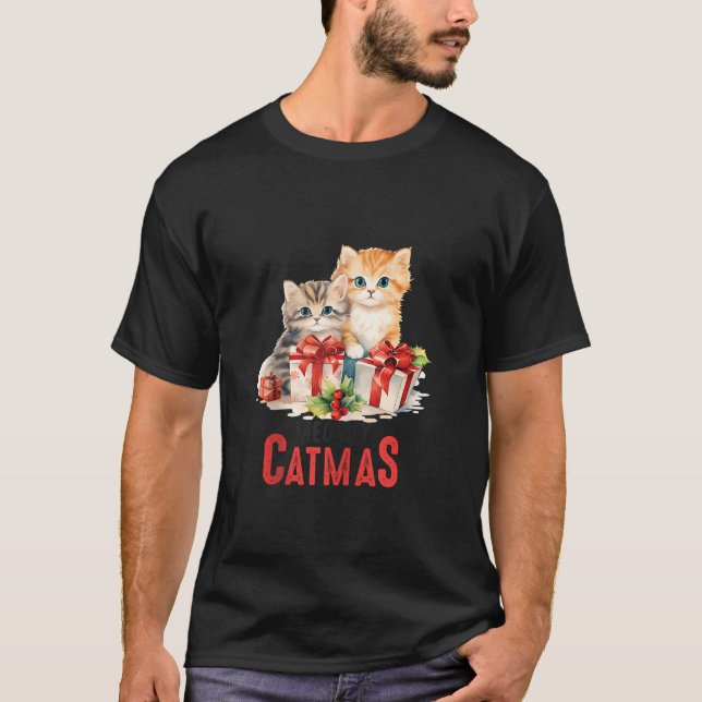 Camiseta Meowy Catmas Cat Árbol de Navidad Chicas Boys Fu (Anverso)