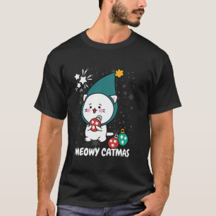 Camiseta Meowy Catmas Cat Árbol de Navidad Chicas Boys Fu