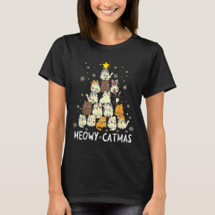 Camiseta Meowy Catmas Cat Árbol de Navidad Chicas Boys Fu