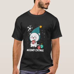 Camiseta Meowy Catmas Cat Árbol de Navidad Chicas Boys Fu