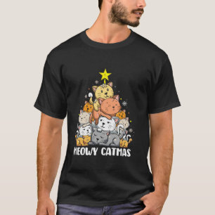 Camiseta Meowy Catmas Cat Árbol de Navidad Chicas Boys Fu