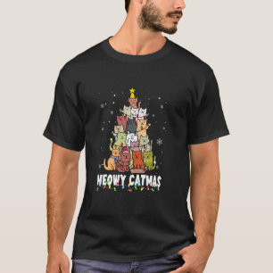 Camiseta Meowy Catmas Cat Árbol de Navidad Chicas Boys Fu