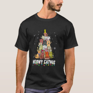 Camiseta Meowy Catmas Cat Árbol de Navidad Chicas Boys Fu