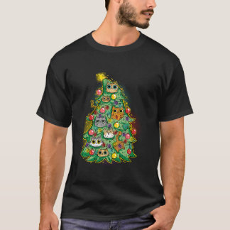 Camiseta Meowy Catmas Cat Árbol de Navidad Chicas Boys Fu