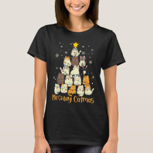 Camiseta Meowy Catmas Cat Árbol de Navidad Chicas Boys Fu