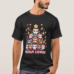 Camiseta Meowy Catmas Cat Árbol de Navidad Chicas Niños Ka