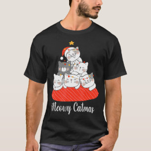 Camiseta Meowy Catmas Cat Árbol de Navidad Gatos Santa Hat 