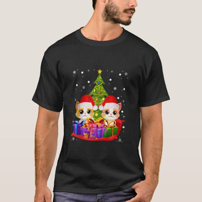 Camiseta Meowy Catmas Cat Árbol de Navidad Navidad Navidad  (Anverso)