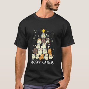 Camiseta Meowy Catmas Cat Gracioso Árbol de Navidad Chicas 