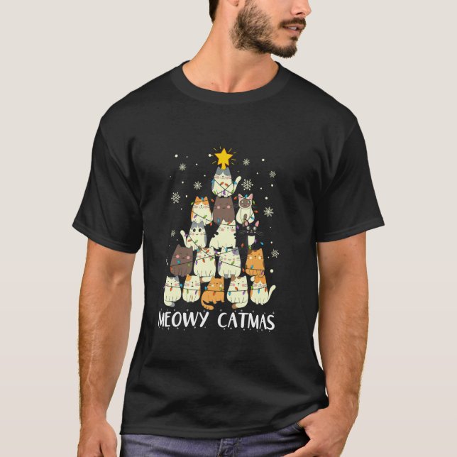 Camiseta Meowy Catmas Cat Gracioso Árbol de Navidad Chicas  (Anverso)