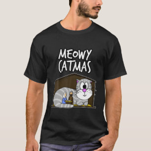 Camiseta Meowy Catmas Cat Nativity Navidades 2021 Christian