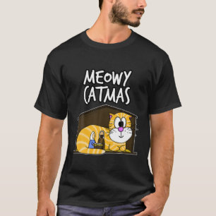 Camiseta Meowy Catmas Cat Nativity Navidades 2021 Christian