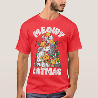 Camiseta Meowy Catmas Cat Navidad Árbol navideño