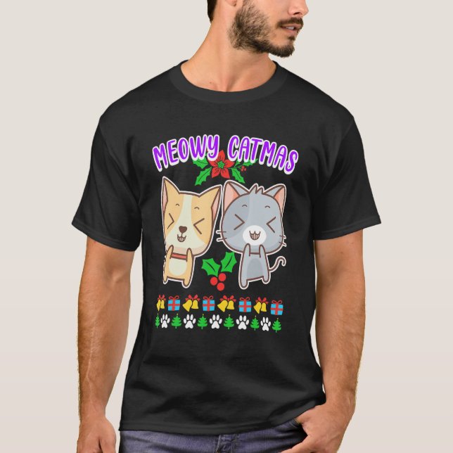 Camiseta Meowy Catmas cat owner kitten cat (Anverso)