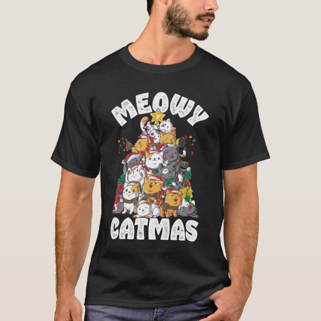 Camiseta Meowy Catmas Cat Tree (Anverso)