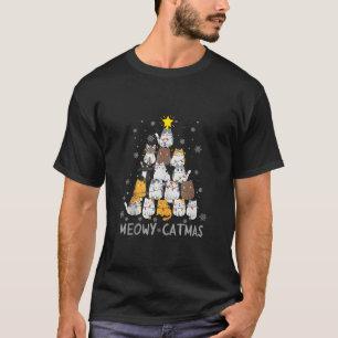 Camiseta Meowy Catmas Divertido árbol de Navidad lindo gato
