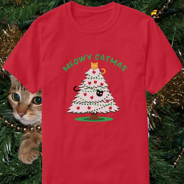 Camiseta Meowy Catmas | Funny Christmas Tree Cats (Subido por el creador)