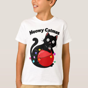 Camiseta Meowy Catmas - Gato con adorno de Navidad