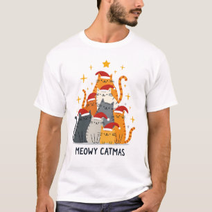 Camiseta Meowy Catmas Gato Navidad Árbol de Navidad Xmas (4