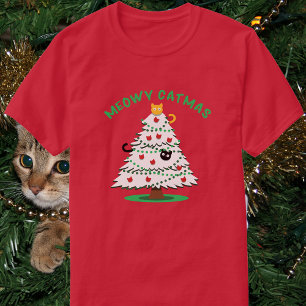 Camiseta Meowy Catmas   Gatos divertidos en el árbol de Nav