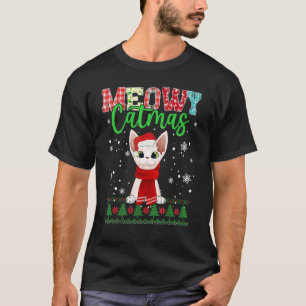 Camiseta Meowy Catmas Navidad Gato Santa Bufanda Feo