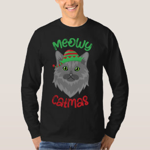 Camiseta Meowy Catmas. Navidades del gato del elfo de los N